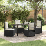vidaXL Garden Dining Set 3 pcs Black poly rattan