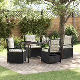 vidaXL Garden Dining Set 3 pcs Black poly rattan