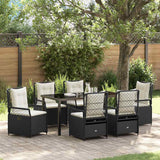 vidaXL Garden Dining Set 3 pcs Black poly rattan