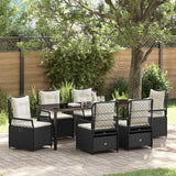 vidaXL Garden Dining Set 3 pcs Black poly rattan
