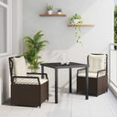 vidaXL Garden Dining Set 3 pcs Black poly rattan