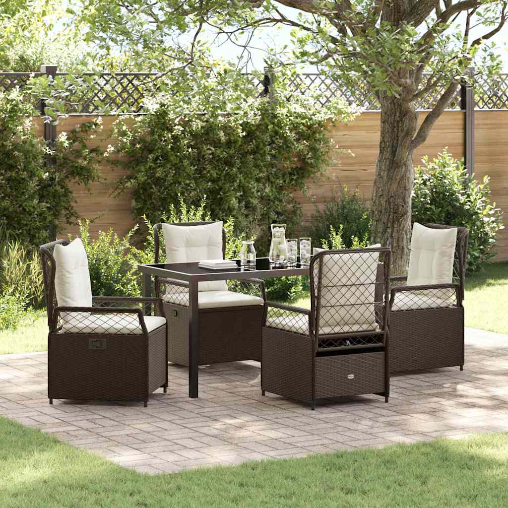 vidaXL Garden Dining Set 3 pcs Black poly rattan
