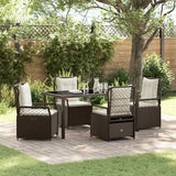 vidaXL Garden Dining Set 3 pcs Black poly rattan