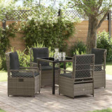 vidaXL Garden Dining Set 3 pcs Black poly rattan