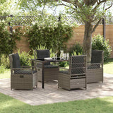 vidaXL Garden Dining Set 3 pcs Black poly rattan