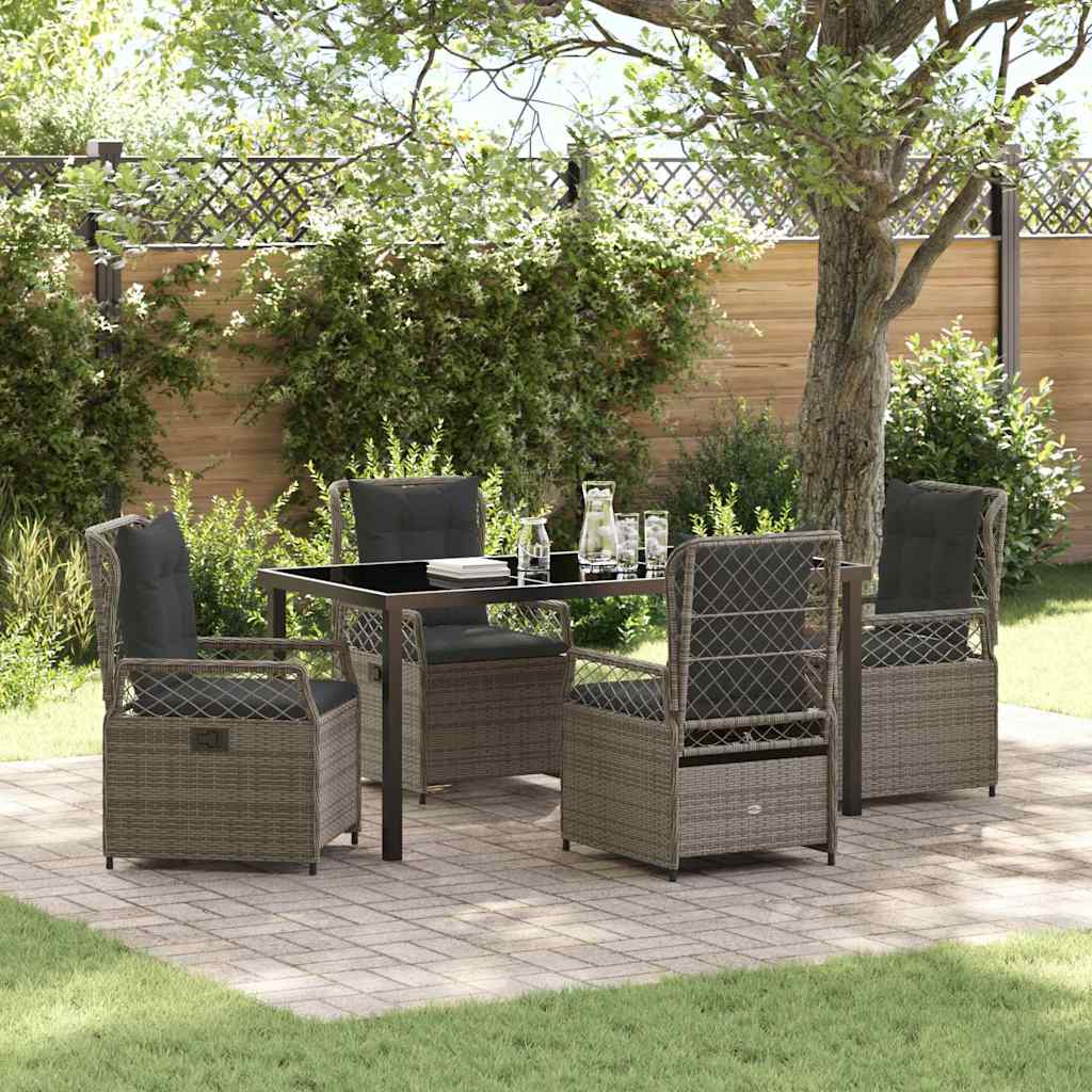 vidaXL Garden Dining Set 3 pcs Black poly rattan