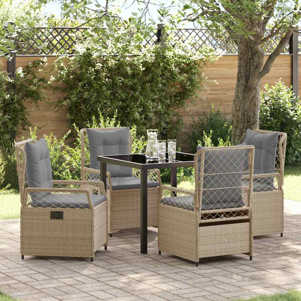 vidaXL Garden Dining Set 3 pcs Black poly rattan