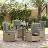 vidaXL Garden Dining Set 3 pcs Black poly rattan