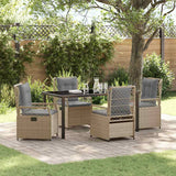vidaXL Garden Dining Set 3 pcs Black poly rattan