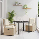 vidaXL Garden Dining Set 3 pcs Black poly rattan