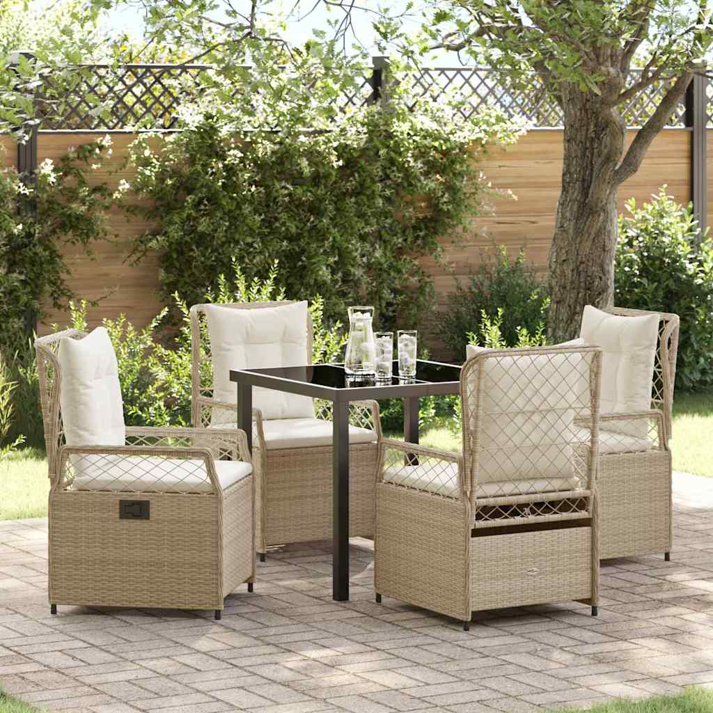 vidaXL Garden Dining Set 3 pcs Black poly rattan