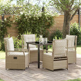 vidaXL Garden Dining Set 3 pcs Black poly rattan