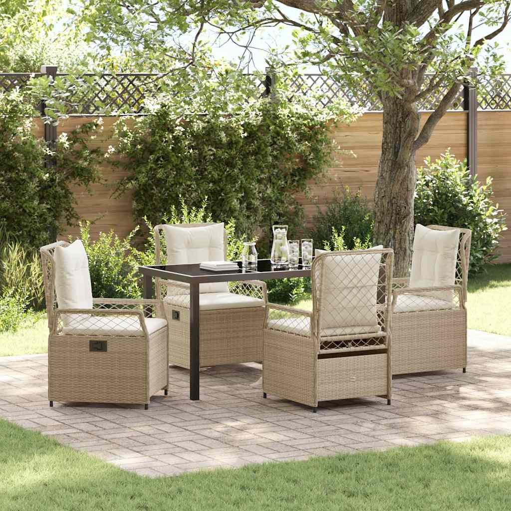 vidaXL Garden Dining Set 3 pcs Black poly rattan