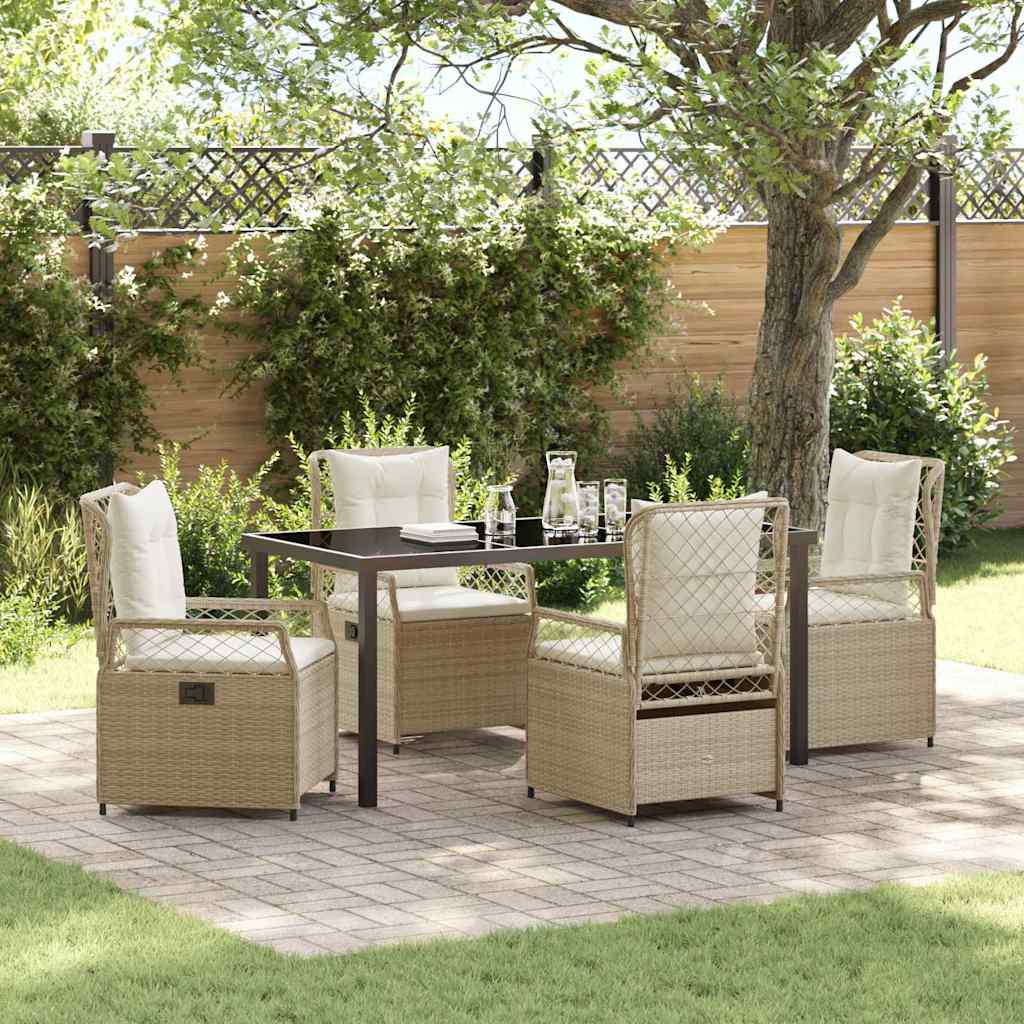vidaXL Garden Dining Set 3 pcs Black poly rattan