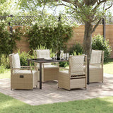 vidaXL Garden Dining Set 3 pcs Black poly rattan