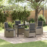 vidaXL Garden Dining Set 3 pcs Black poly rattan