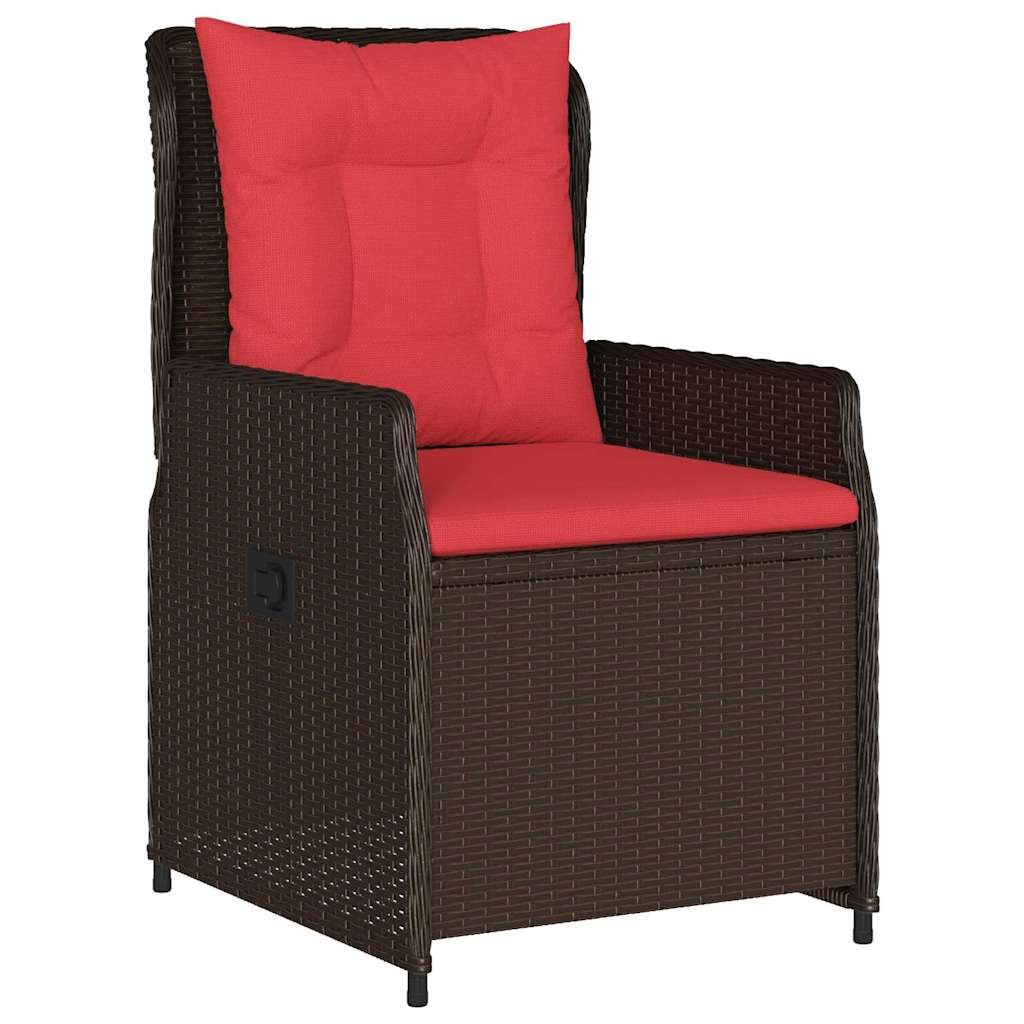 vidaXL Tuin Eettafel Set 3 pcs Bruin Poly rattan