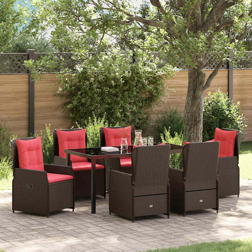 vidaXL Tuin Eettafel Set 3 pcs Bruin Poly rattan