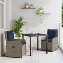 vidaXL Tuin Eettafel Set 3 pcs Bruin Poly rattan