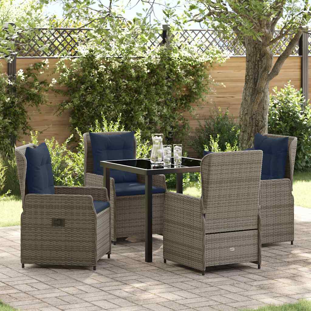 vidaXL Tuin Eettafel Set 3 pcs Bruin Poly rattan