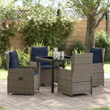 vidaXL Tuin Eettafel Set 3 pcs Bruin Poly rattan