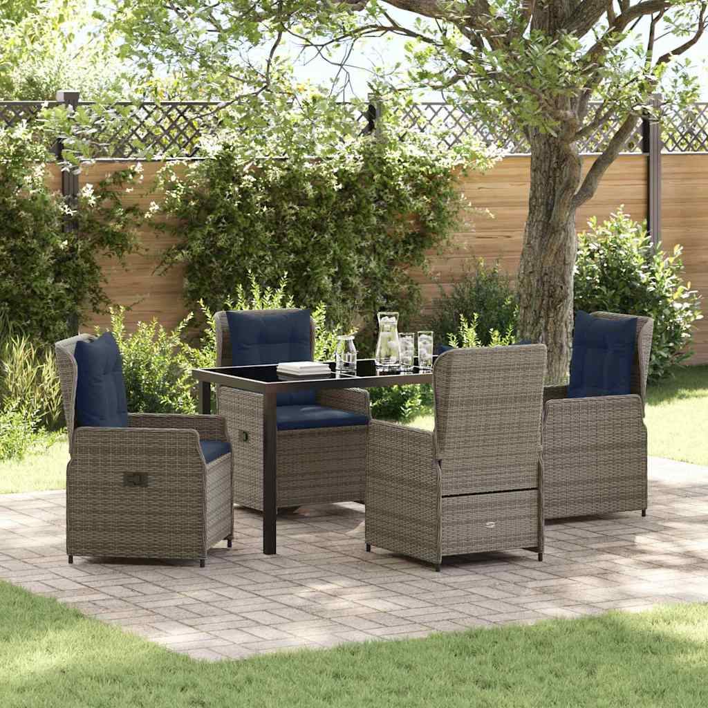 vidaXL Tuin Eettafel Set 3 pcs Bruin Poly rattan