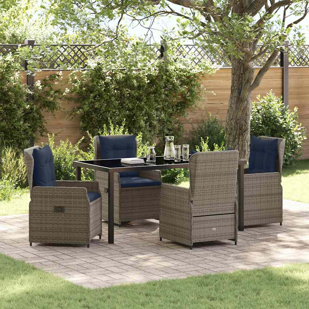 vidaXL Tuin Eettafel Set 3 pcs Bruin Poly rattan