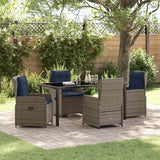 vidaXL Tuin Eettafel Set 3 pcs Bruin Poly rattan