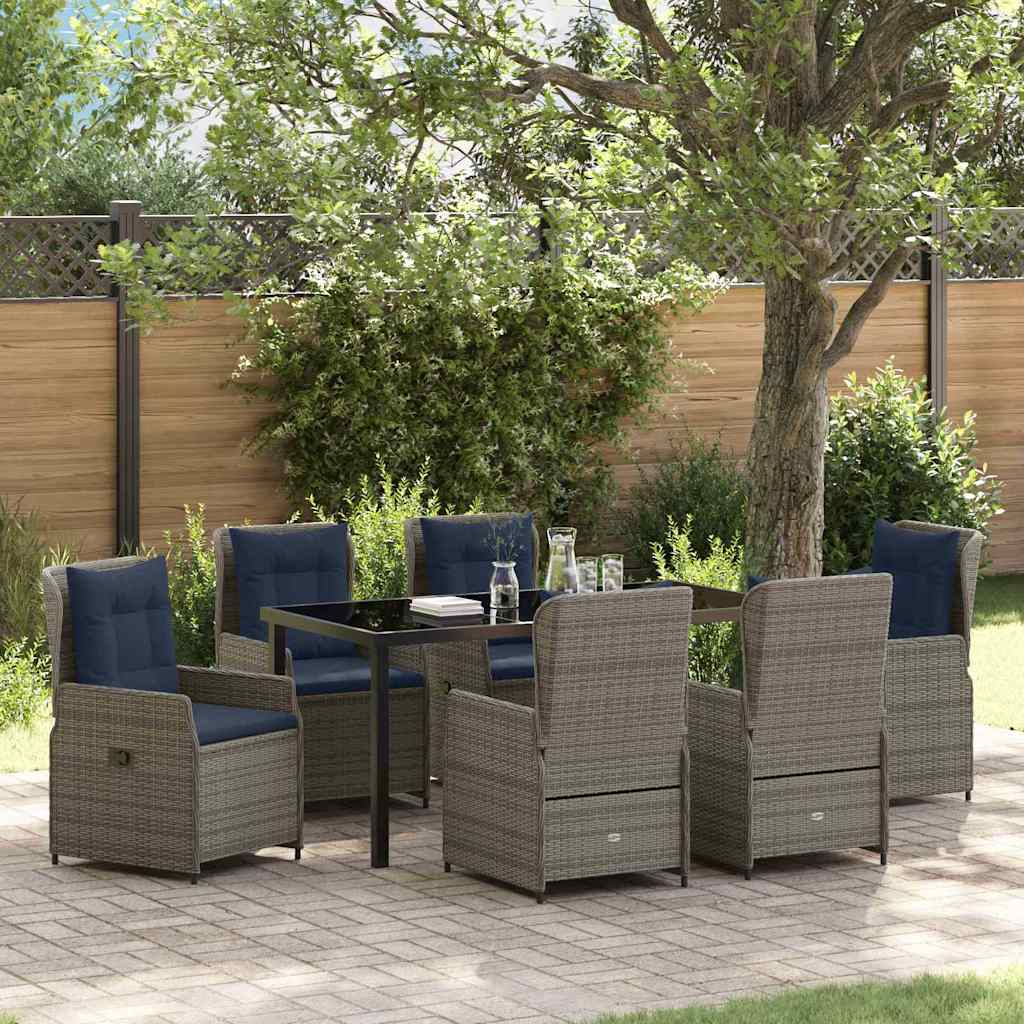 vidaXL Tuin Eettafel Set 3 pcs Bruin Poly rattan