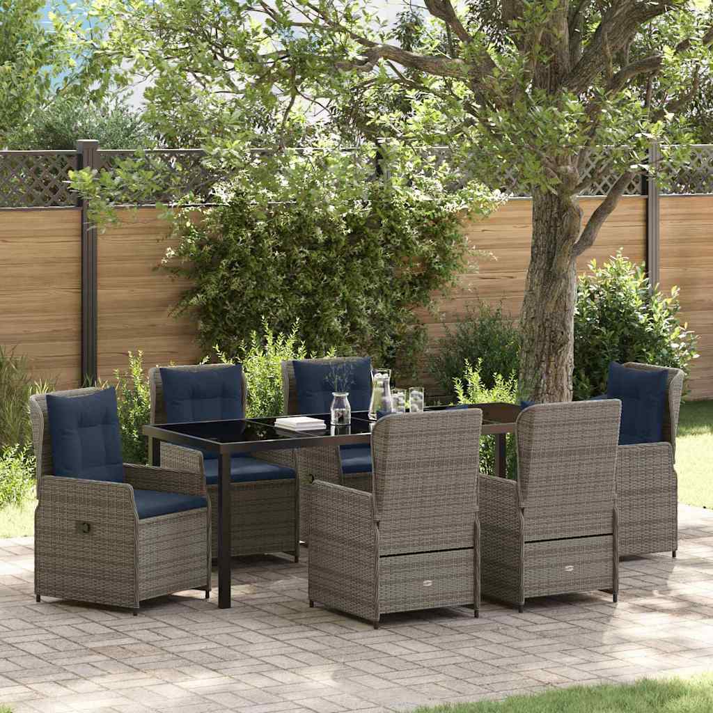 vidaXL Tuin Eettafel Set 3 pcs Bruin Poly rattan