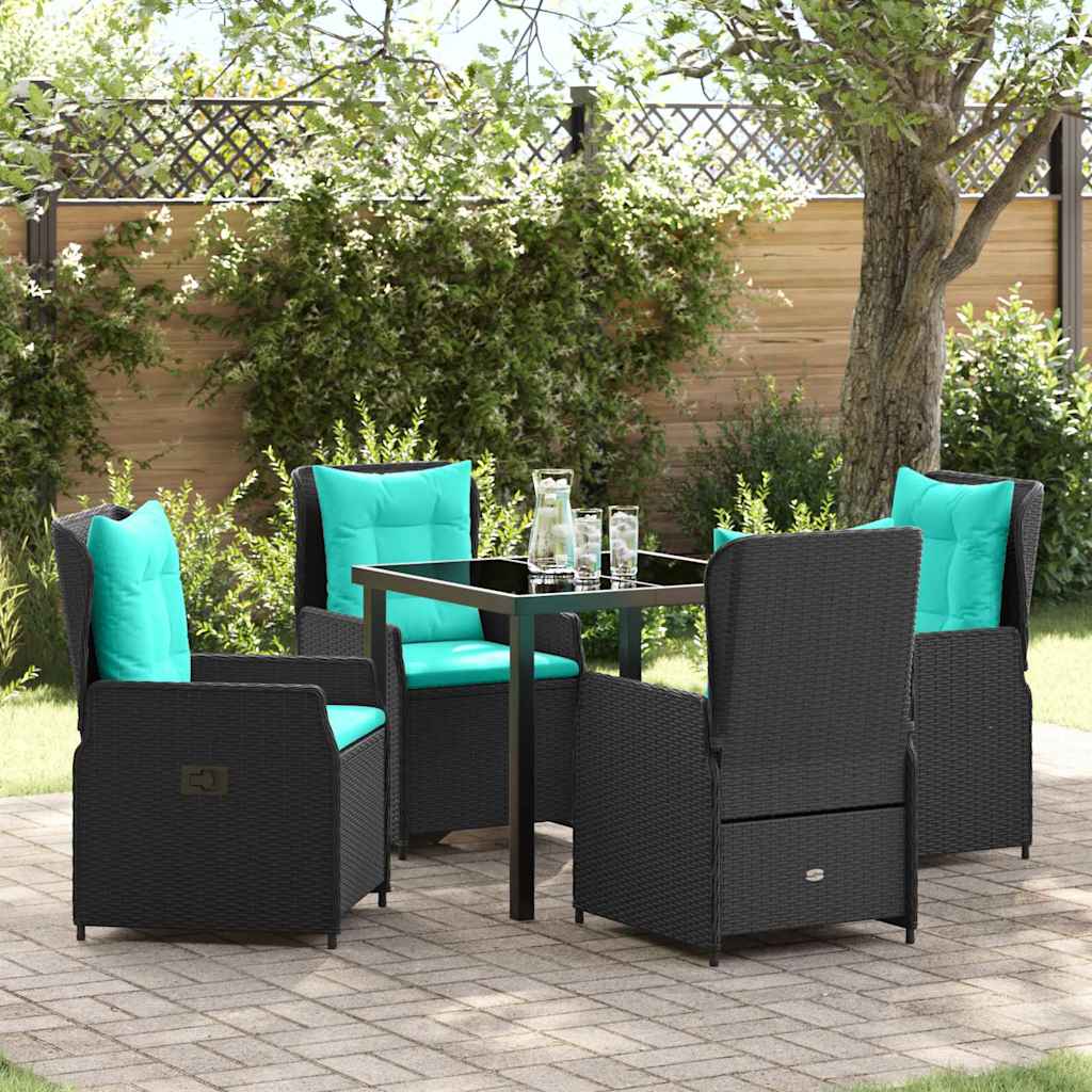 vidaXL Tuin Eettafel Set 3 pcs Bruin Poly rattan