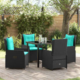 vidaXL Tuin Eettafel Set 3 pcs Bruin Poly rattan