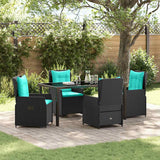 vidaXL Tuin Eettafel Set 3 pcs Bruin Poly rattan