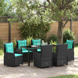 vidaXL Tuin Eettafel Set 3 pcs Bruin Poly rattan