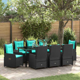 vidaXL Tuin Eettafel Set 3 pcs Bruin Poly rattan
