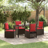 vidaXL Tuin Eettafel Set 3 pcs Bruin poly rattan