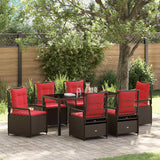 vidaXL Tuin Eettafel Set 3 pcs Bruin poly rattan