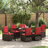 vidaXL Tuin Eettafel Set 3 pcs Bruin poly rattan
