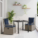 vidaXL Tuin Eettafel Set 3 pcs Bruin poly rattan