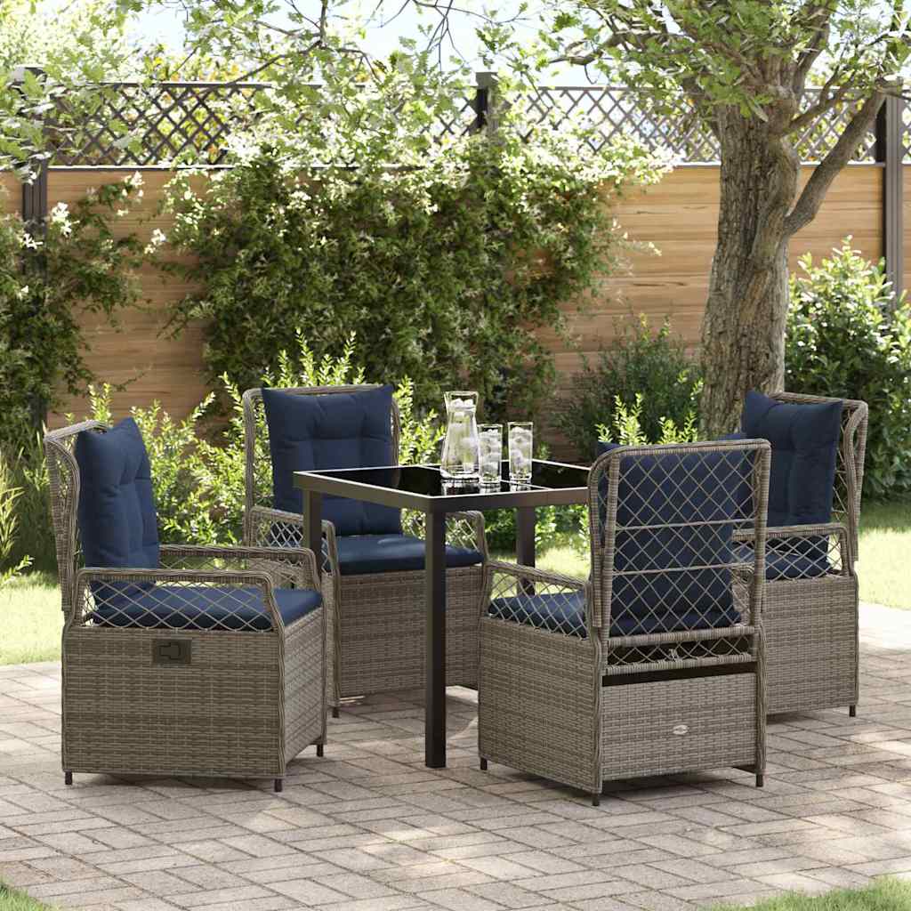 vidaXL Tuin Eettafel Set 3 pcs Bruin poly rattan