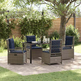 vidaXL Tuin Eettafel Set 3 pcs Bruin poly rattan