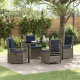 vidaXL Tuin Eettafel Set 3 pcs Bruin poly rattan