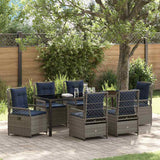 vidaXL Tuin Eettafel Set 3 pcs Bruin poly rattan