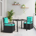 vidaXL Tuin Eettafel Set 3 pcs Bruin poly rattan