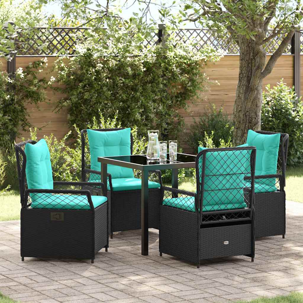 vidaXL Tuin Eettafel Set 3 pcs Bruin poly rattan