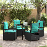 vidaXL Tuin Eettafel Set 3 pcs Bruin poly rattan