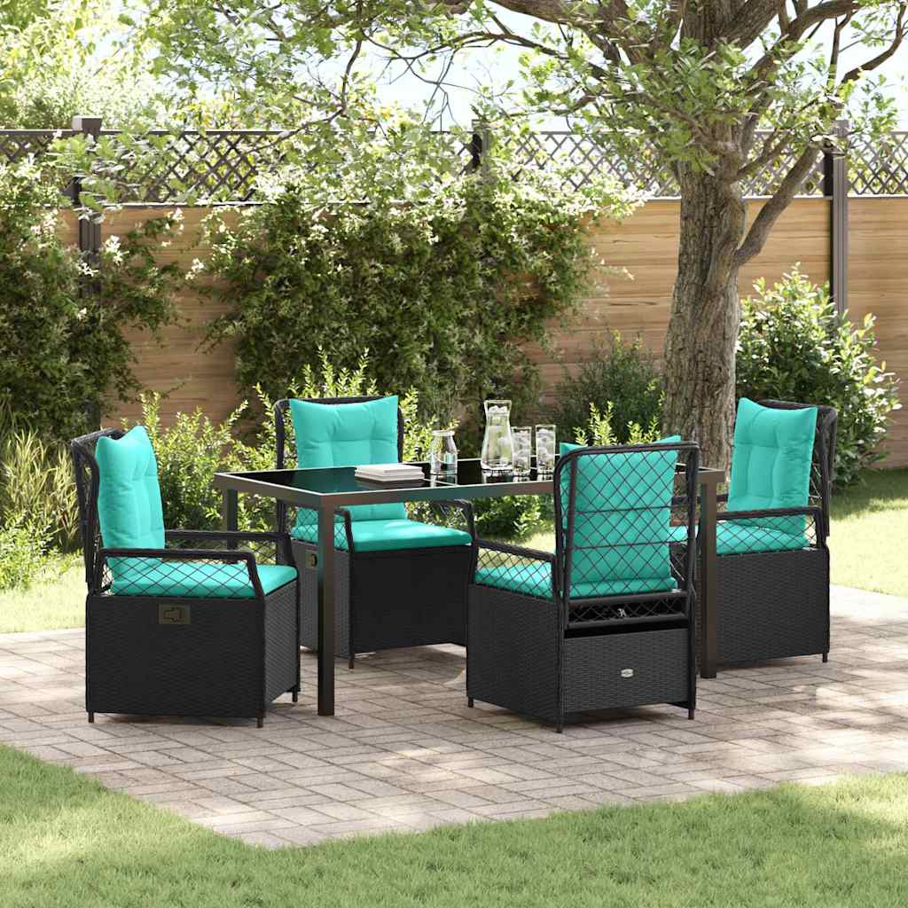 vidaXL Tuin Eettafel Set 3 pcs Bruin poly rattan