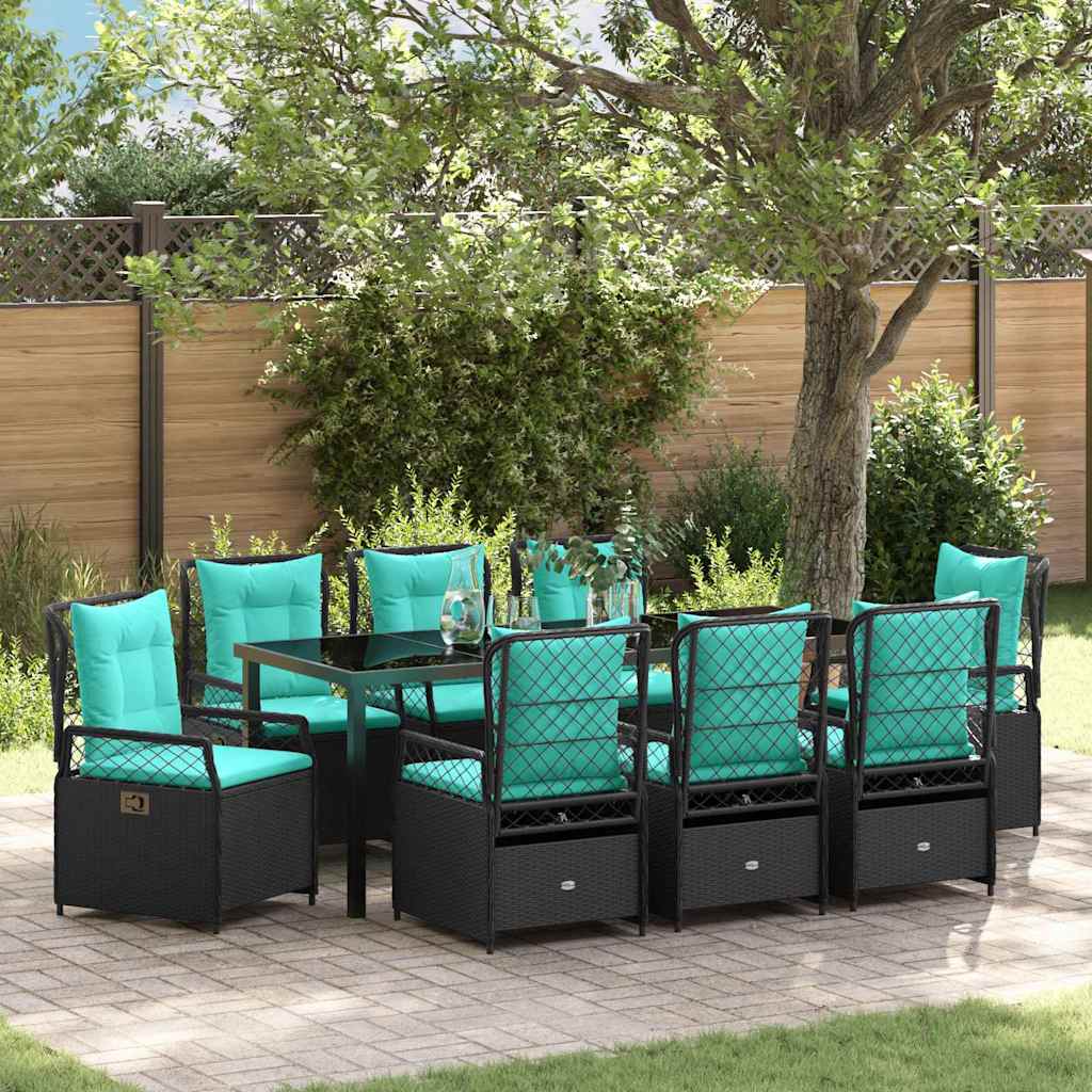 vidaXL Tuin Eettafel Set 3 pcs Bruin poly rattan