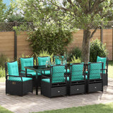 vidaXL Tuin Eettafel Set 3 pcs Bruin poly rattan