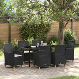 vidaXL Tuin Eettafel Set 3 pcs Zwart poly rattan